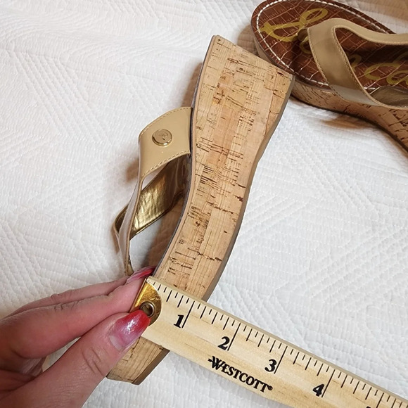 Sam Edelman Romy Tan Cork Wedge Sandals. Women's size 9.5 - Picture 7 of 16
